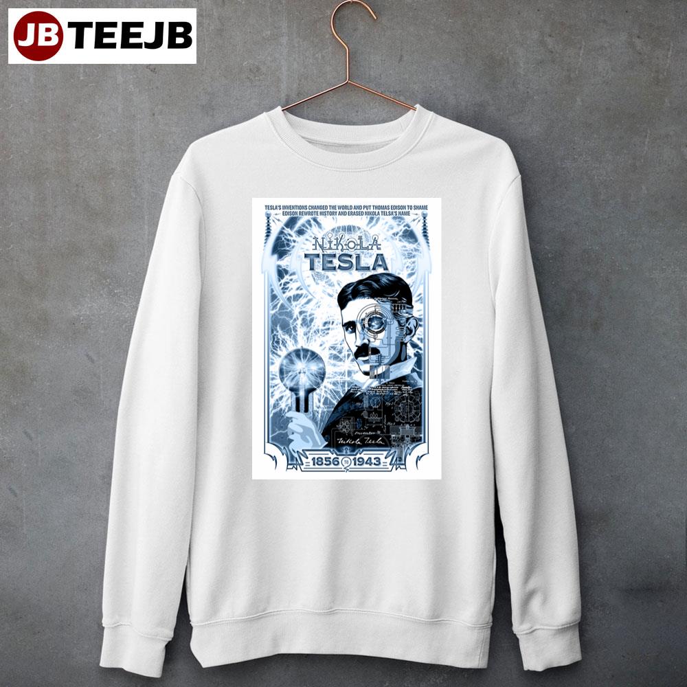 Inventor Nikola Tesla Thomas Edison Electricity Unisex Sweatshirt