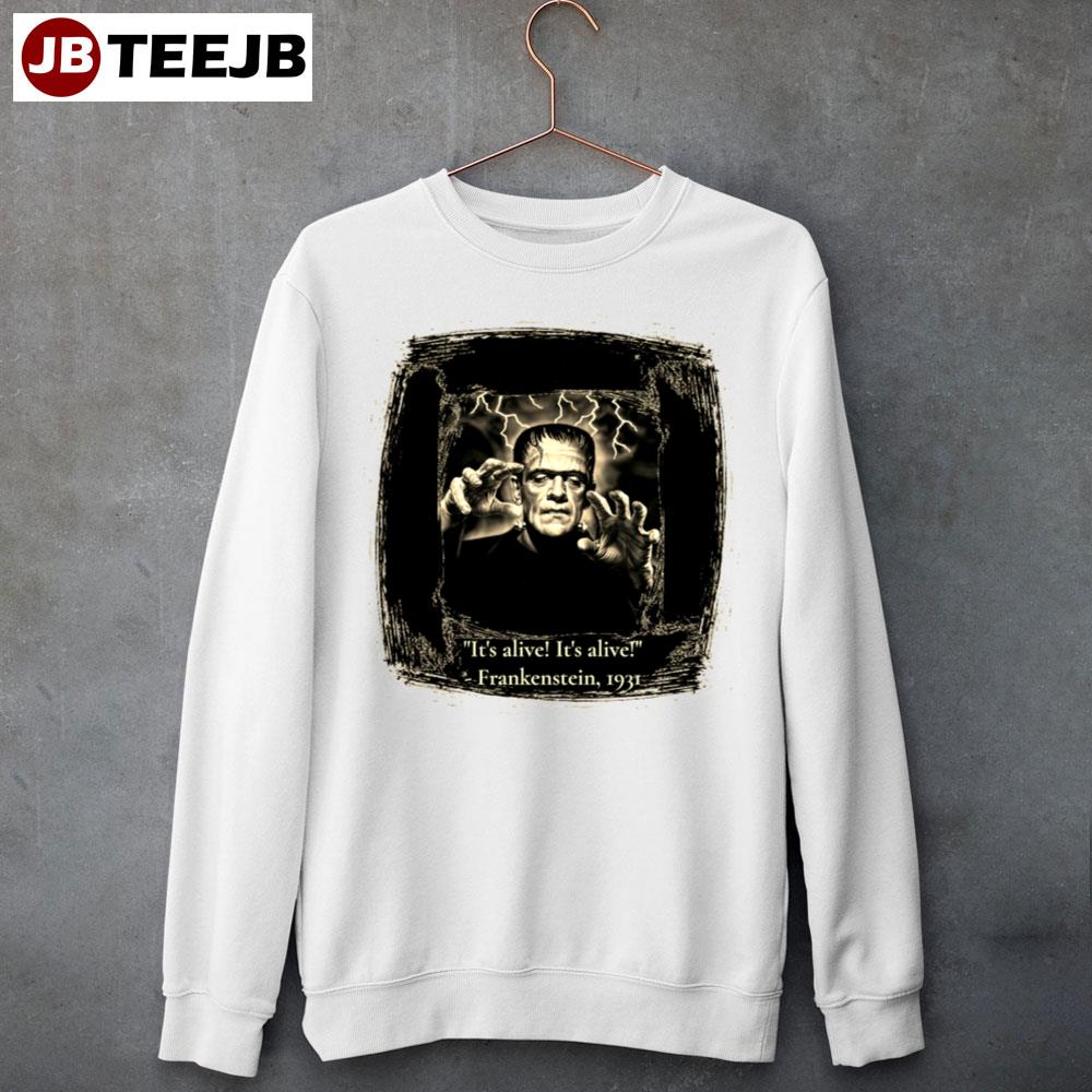 It’s Alive It’s Alive Frankenstein Black On Beige Unisex Sweatshirt