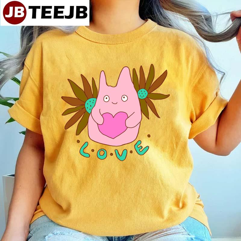 Love Forest Spirit Cute Flowers Totoro Unisex T-Shirt