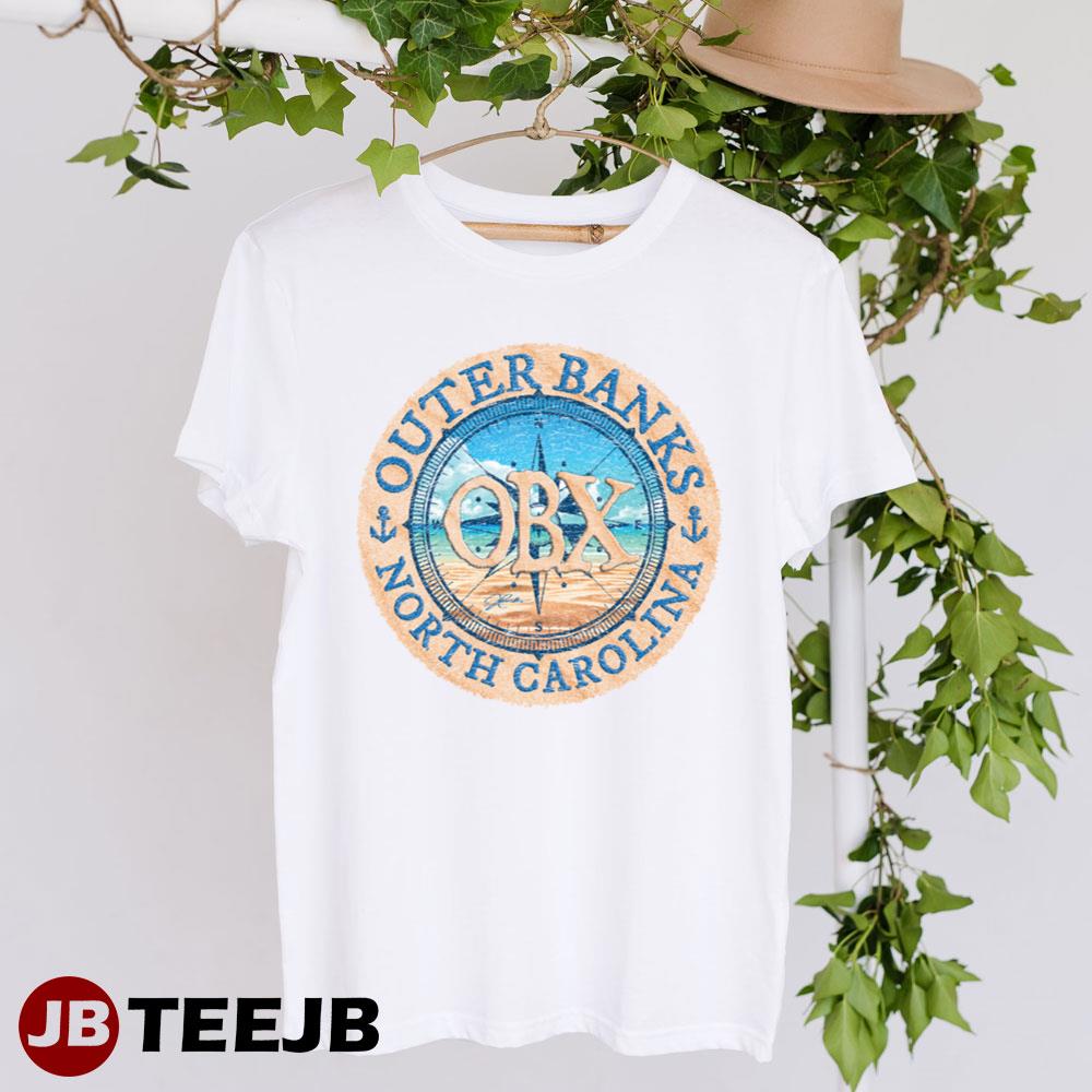 Outer Banks (Obx) North Carolina With Beach And Wind Rose Unisex T-Shirt