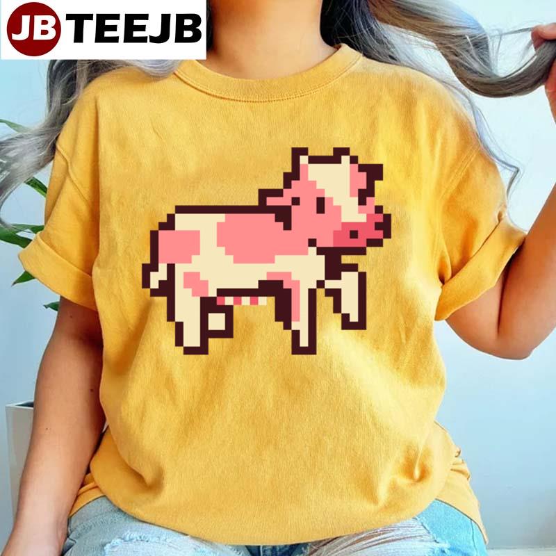 Pixel Strawberry Cow Unisex T-Shirt