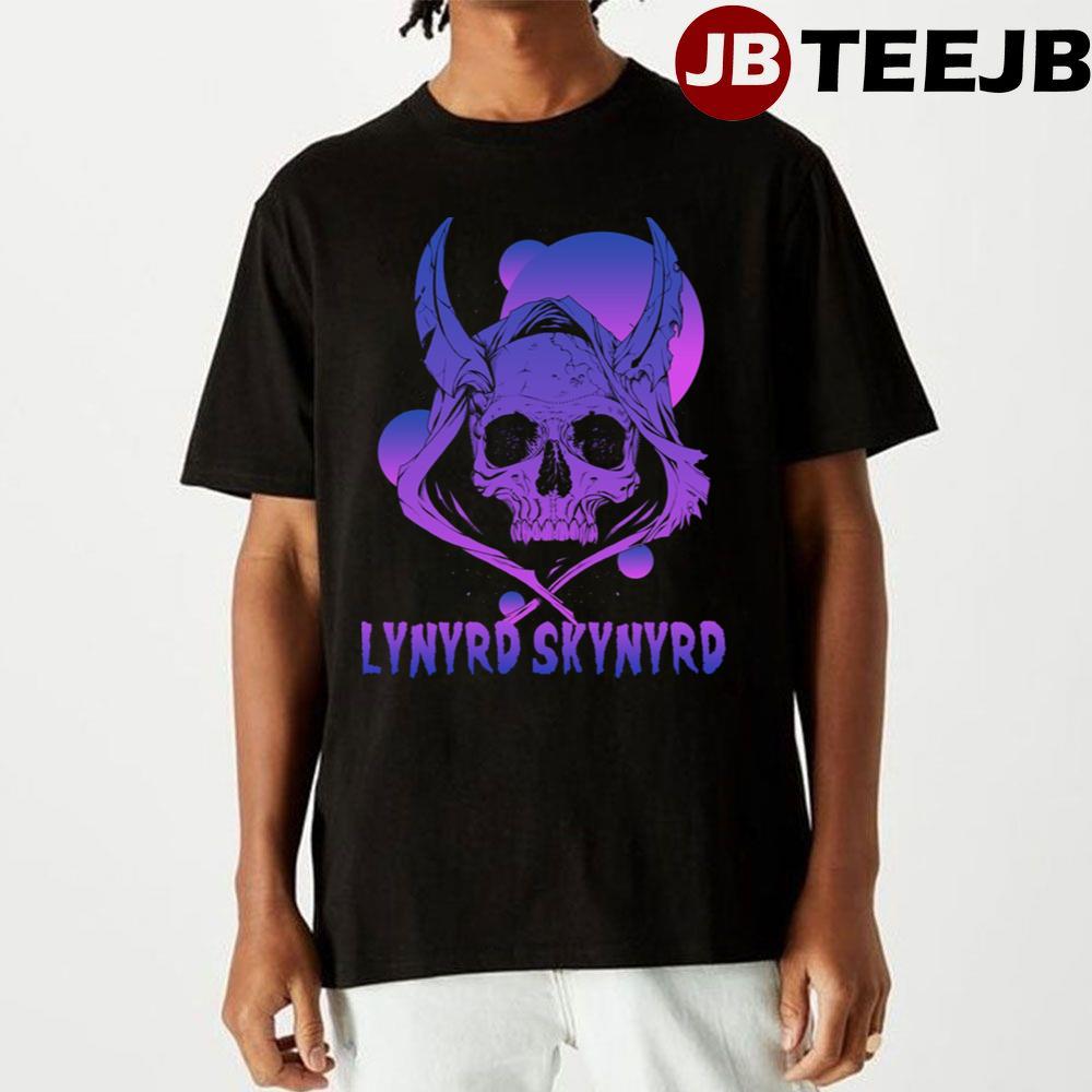 Purple Art Horned Skull Unisex T-Shirt