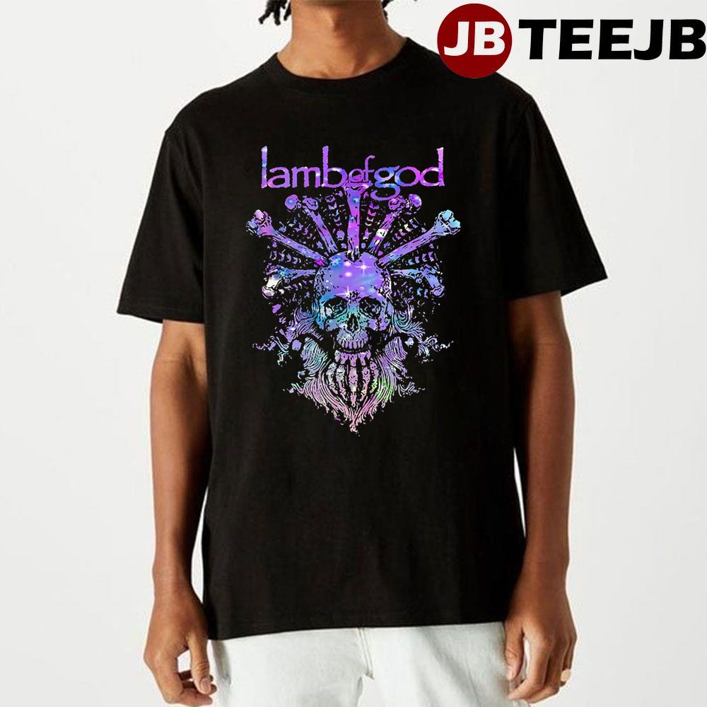 Purple Neon Skull Lamb Of God Unisex T-Shirt