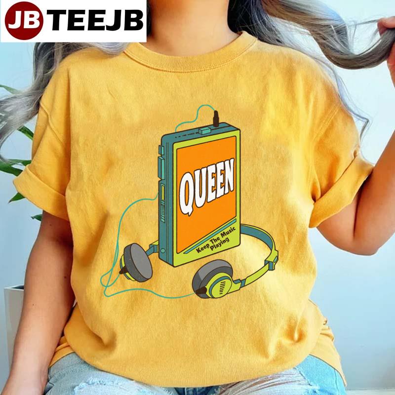 Queen Retro Walkman Design Retro Music Art Unisex T-Shirt