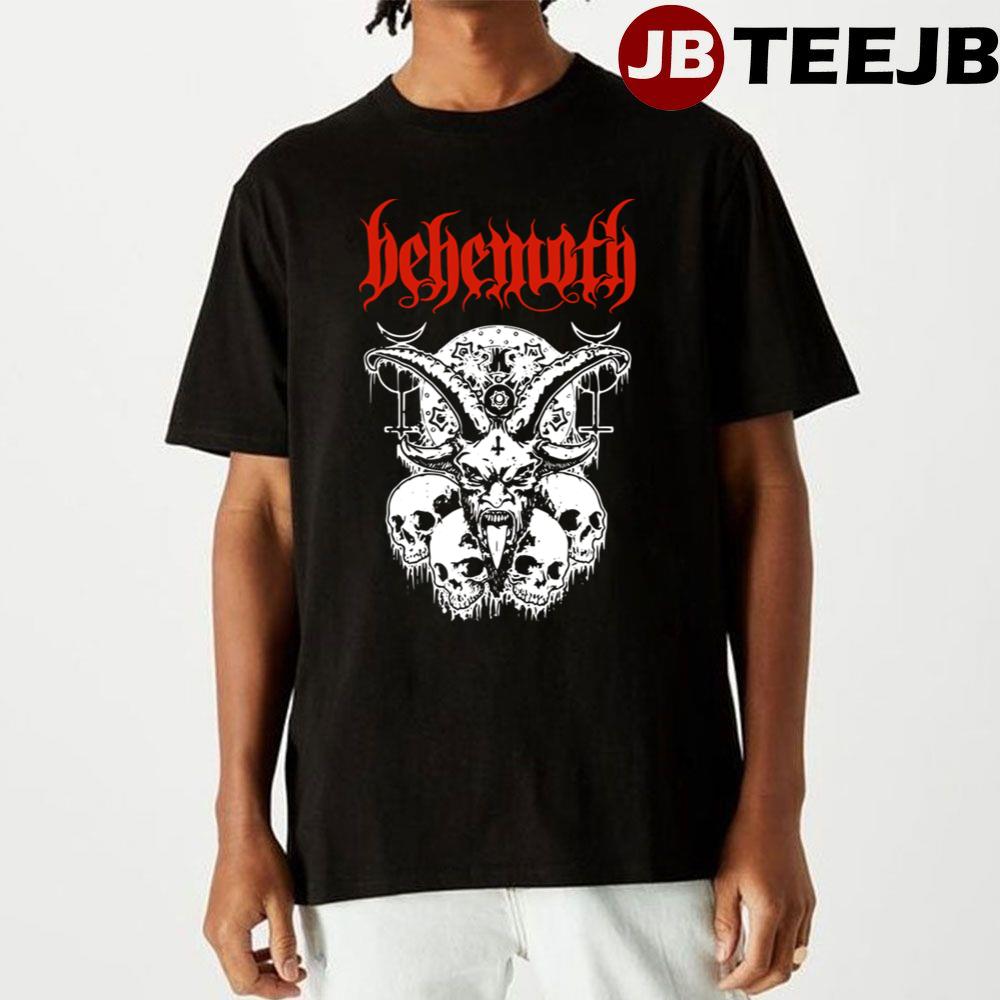 Red Art Skull Behemoth  Logo Unisex T-Shirt