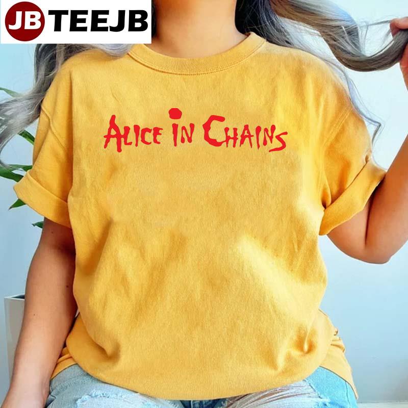 Red Text Alice In Chains Unisex T-Shirt