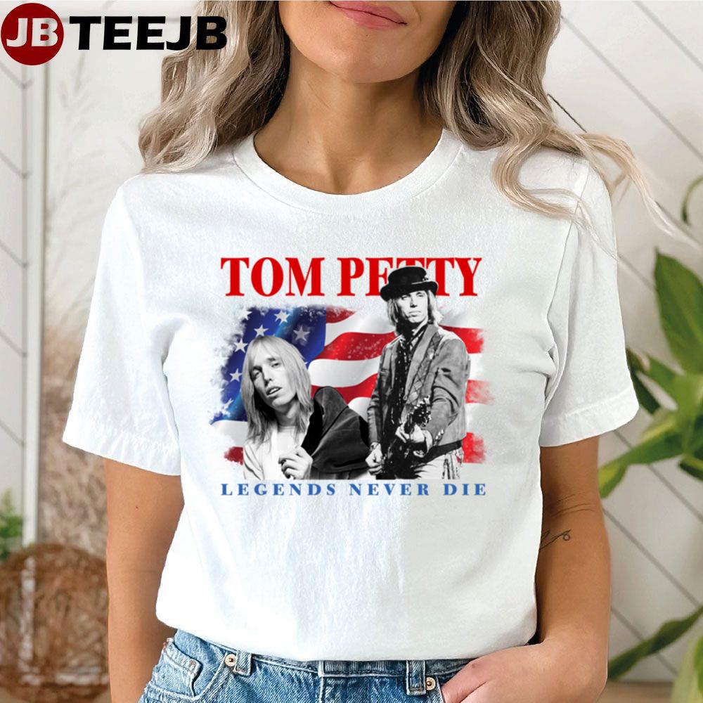 Retro Art Flag Us Tom Petty Legends Never Die Unisex T-Shirt