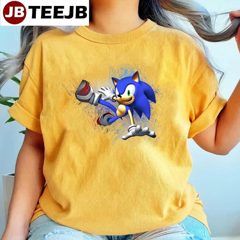 Retro Art Pen Sketch Sonic Unisex T-Shirt