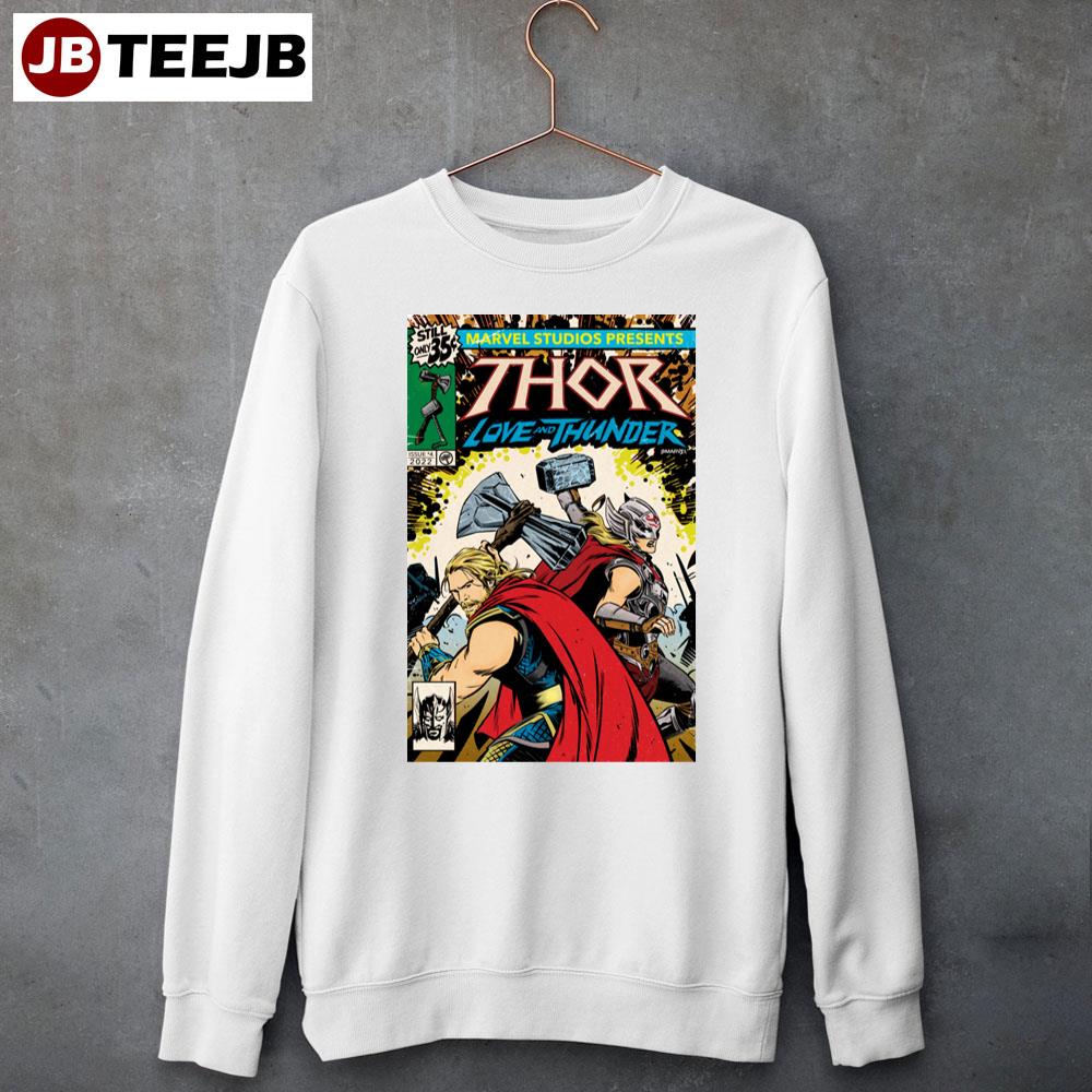 Retro Thor Love And Thunder Comic Cover Homage Unisex Sweatshirt