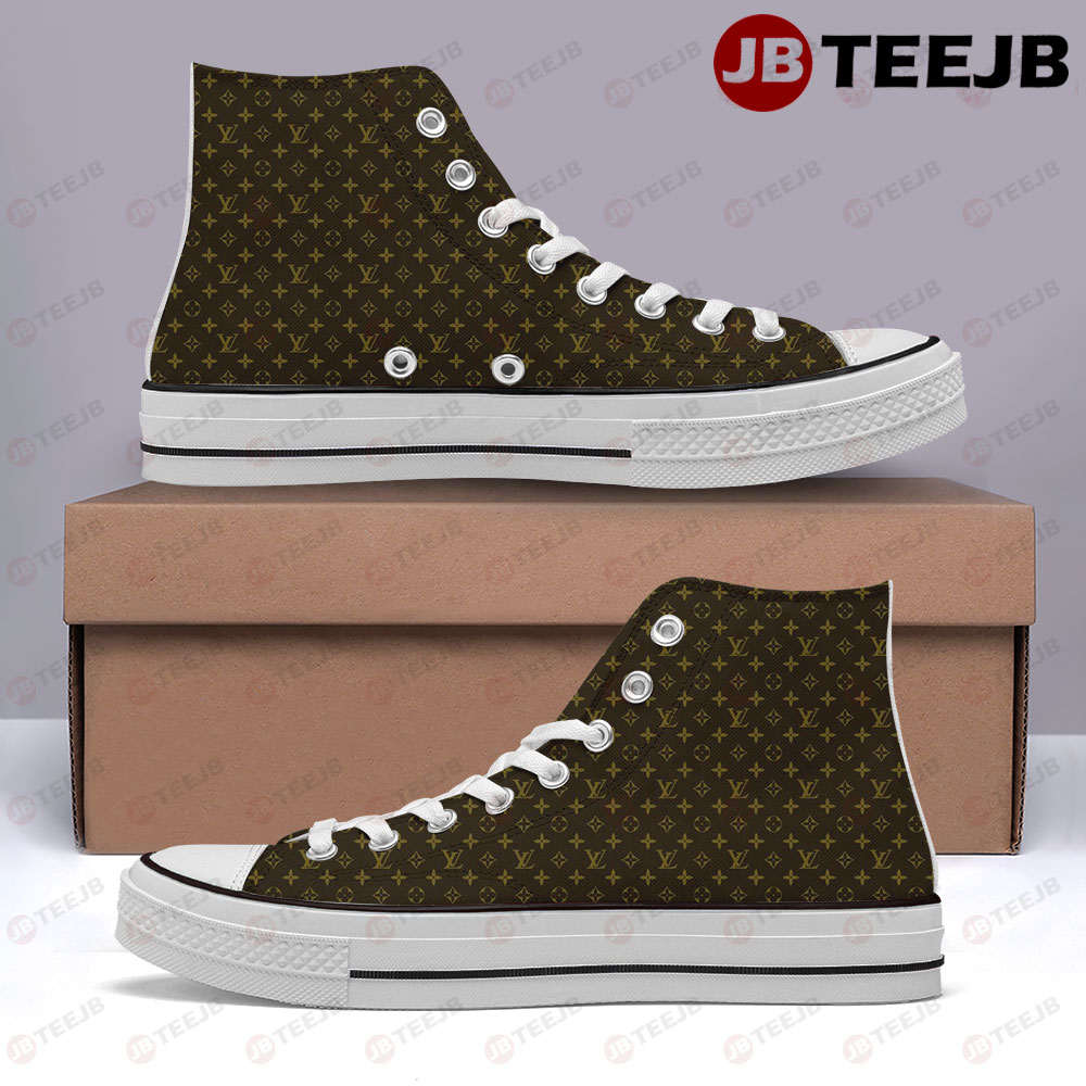 Classic Design Louis Vuitton High Top Retro Canvas Shoes