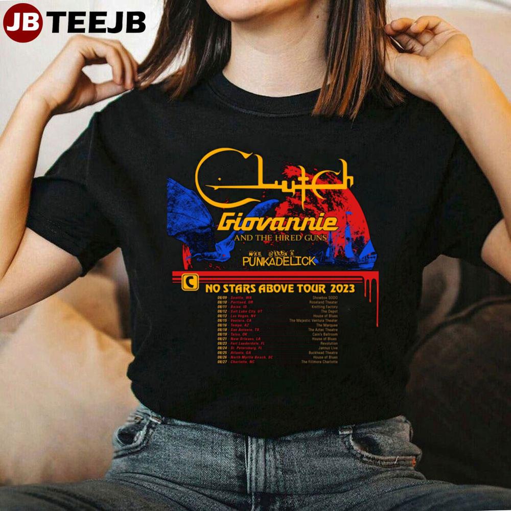 Clutch 2023 U.S. Tour Dates With Giovannie And The Hired Guns And Mike Dillon & Punkadelick Unisex Shirt