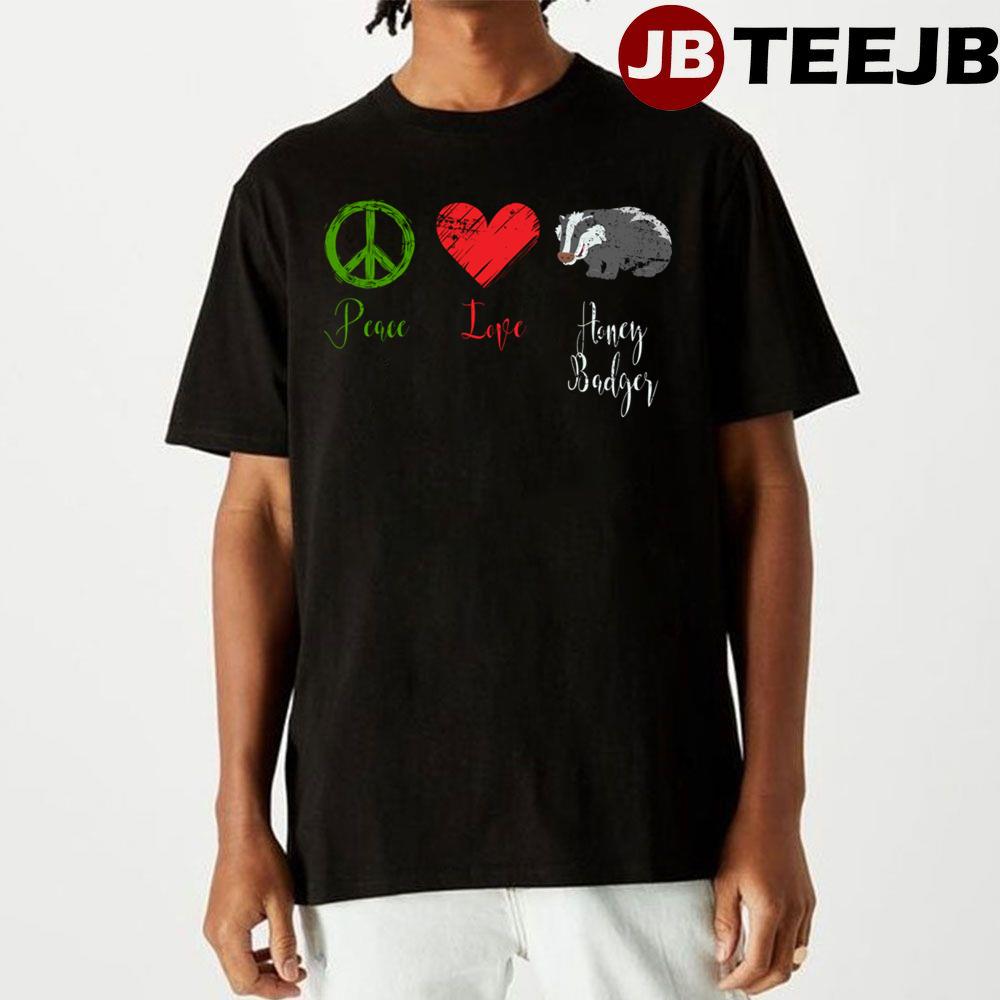 Hippie Retro Peace Love Honey Badger Unisex T-Shirt