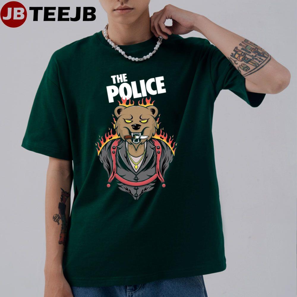 Retro Art Police Style Angry Bear Unisex T-Shirt