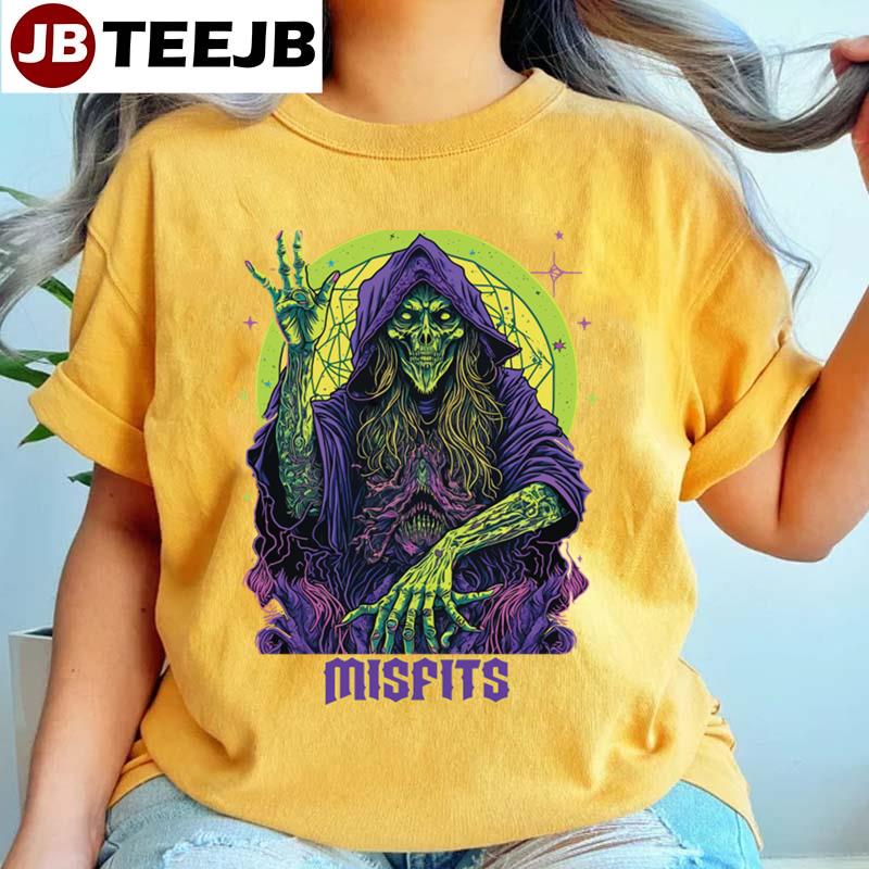 Retro Blue Skull Angel Misfits Unisex T-Shirt