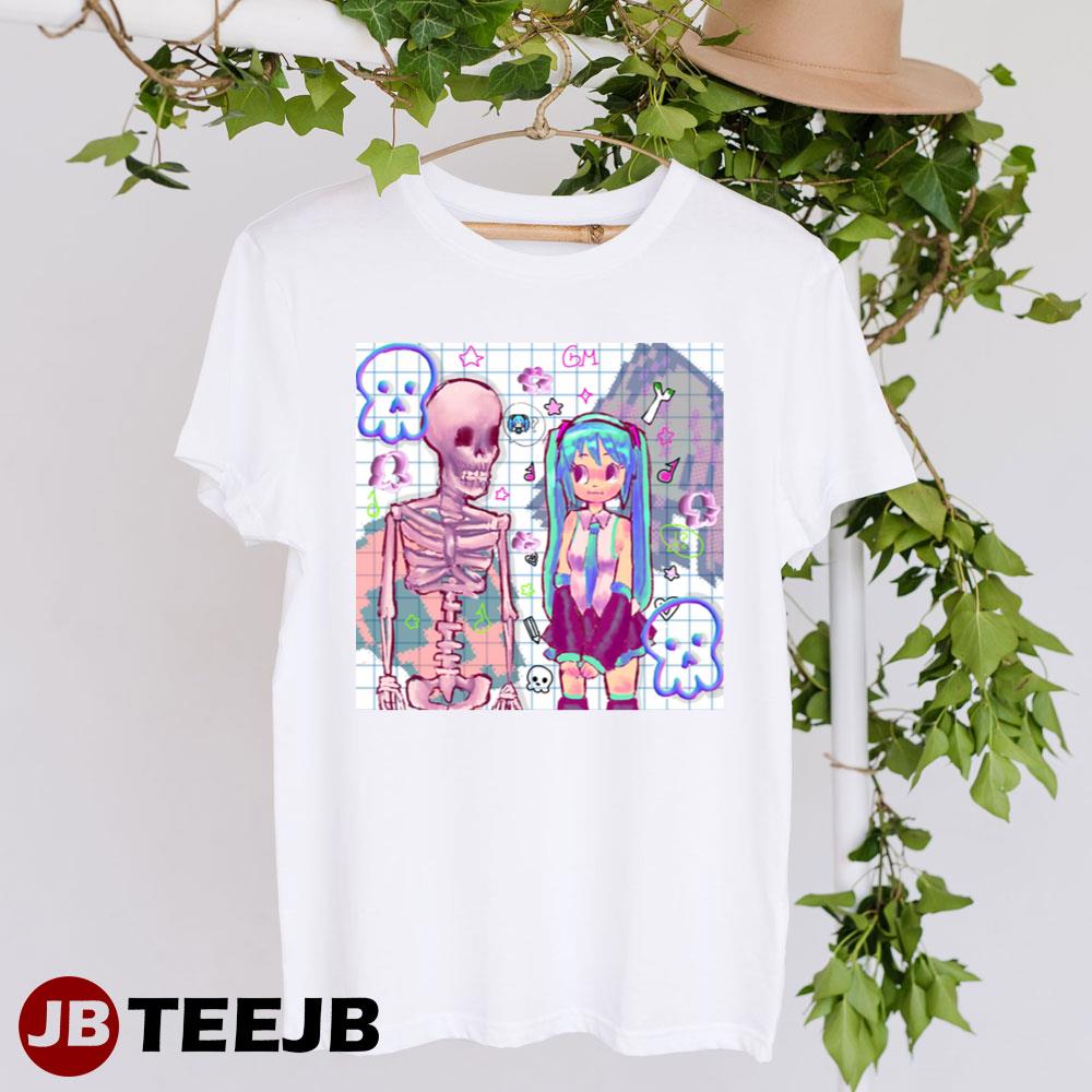 Skeleton And Hatsune Miku Unisex T-Shirt