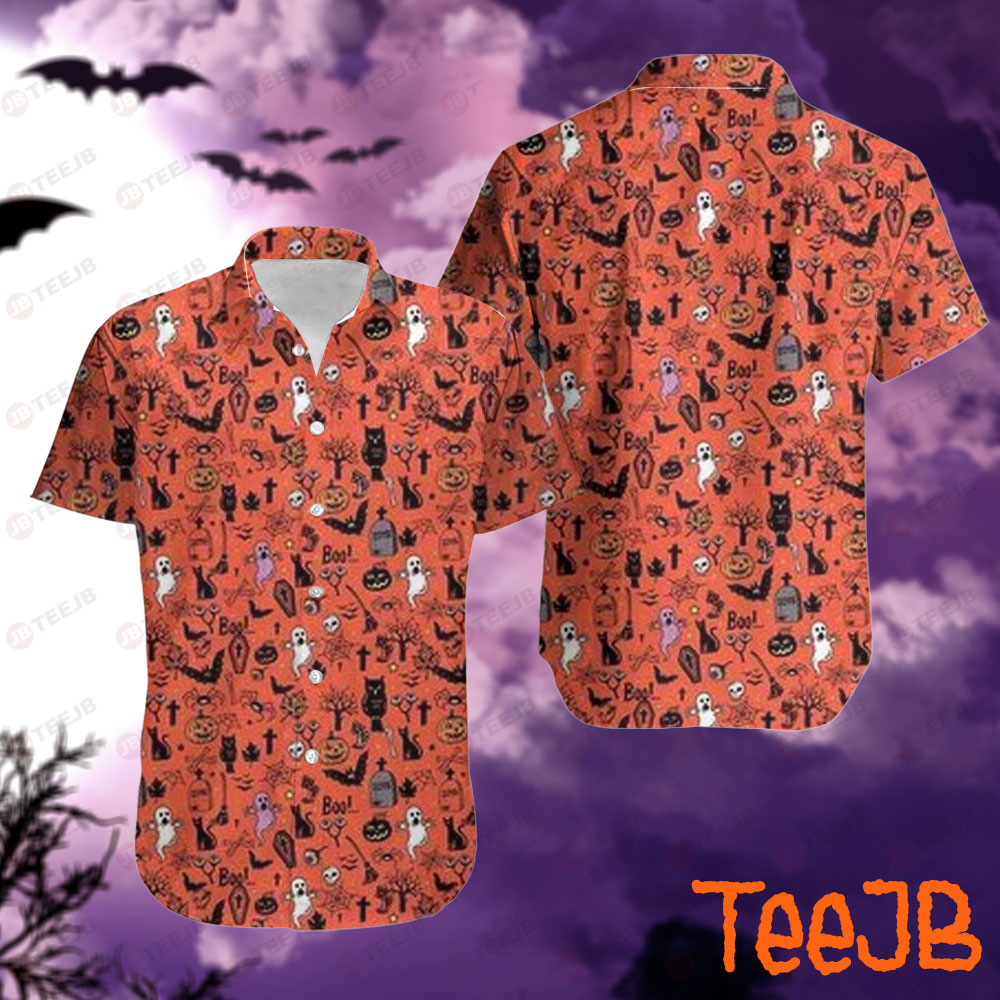 Bats Boos Halloween Pattern 083 Hawaii Shirt