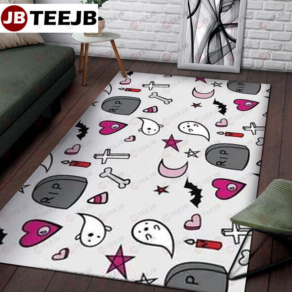 Bats Boos Halloween Pattern 219 TeeJB Rug Rectangle