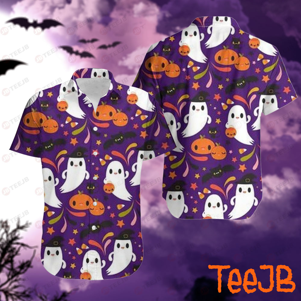 Bats Boos Pumpkins Halloween Pattern 024 Hawaii Shirt