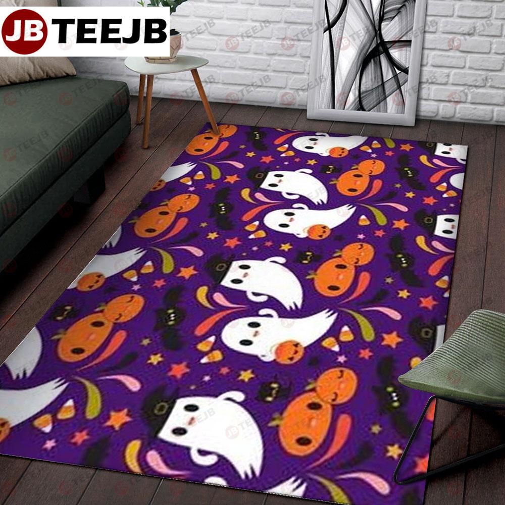 Bats Boos Pumpkins Halloween Pattern 024 TeeJB Rug Rectangle