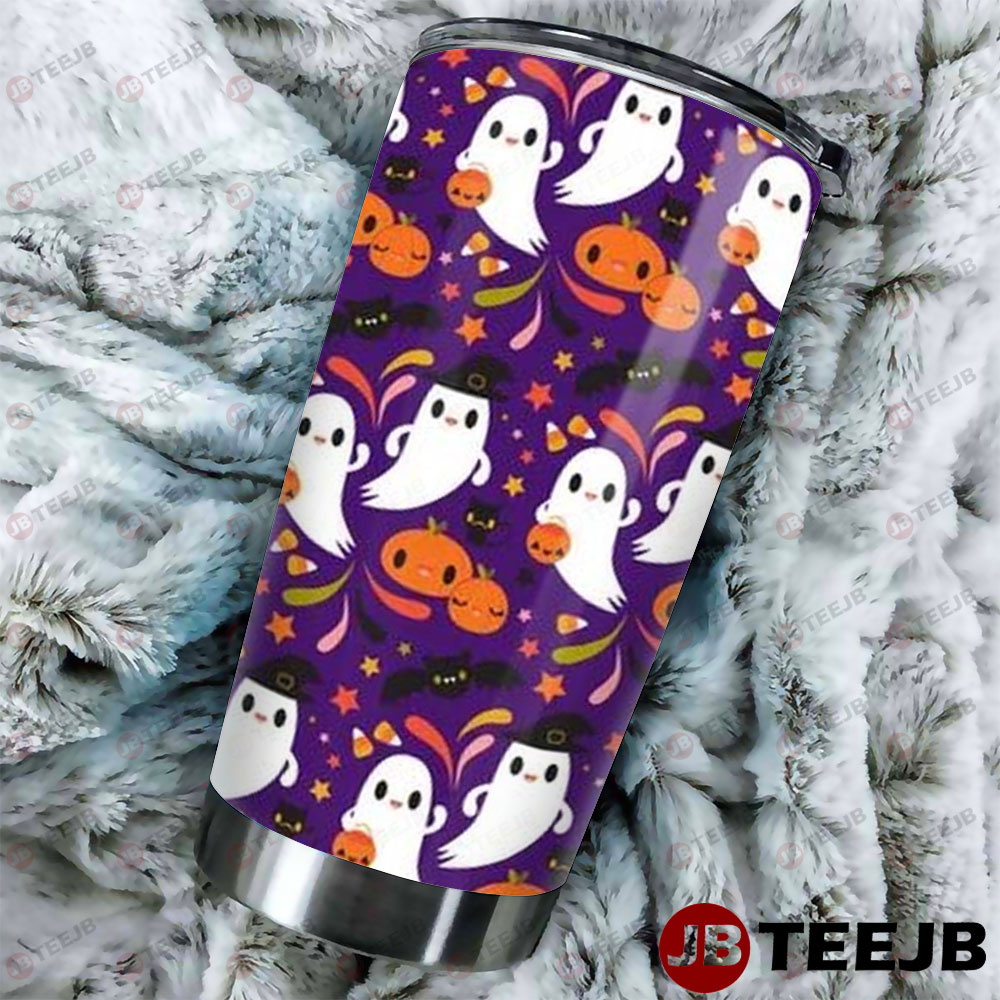 Bats Boos Pumpkins Halloween Pattern 024 Tumbler