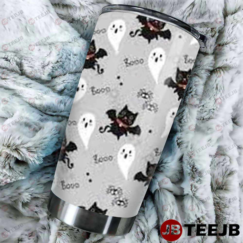 Bats Cats Boos Halloween Pattern 057 Tumbler