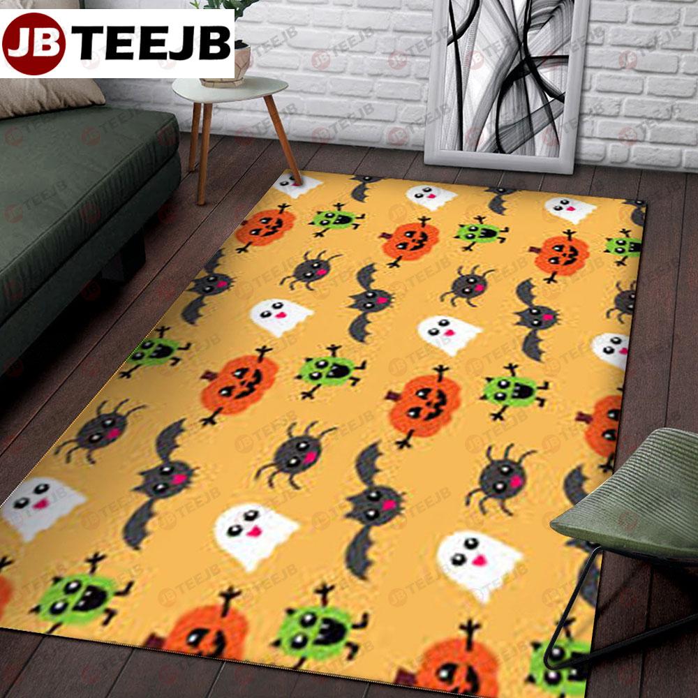 Bats Ghosts Pumpkins Halloween Pattern 063 TeeJB Rug Rectangle