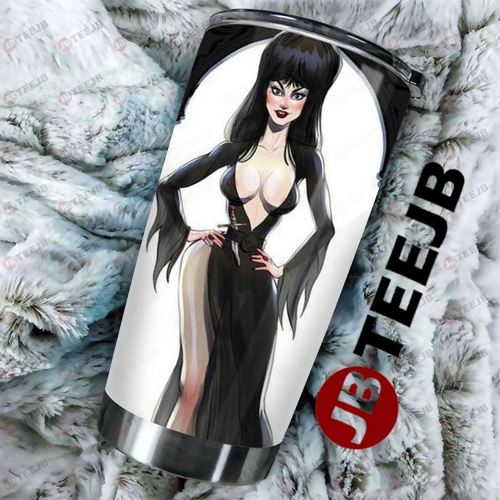 Black White Sexy Elvira Mistress Of The Dark Halloween TeeJB Tumbler