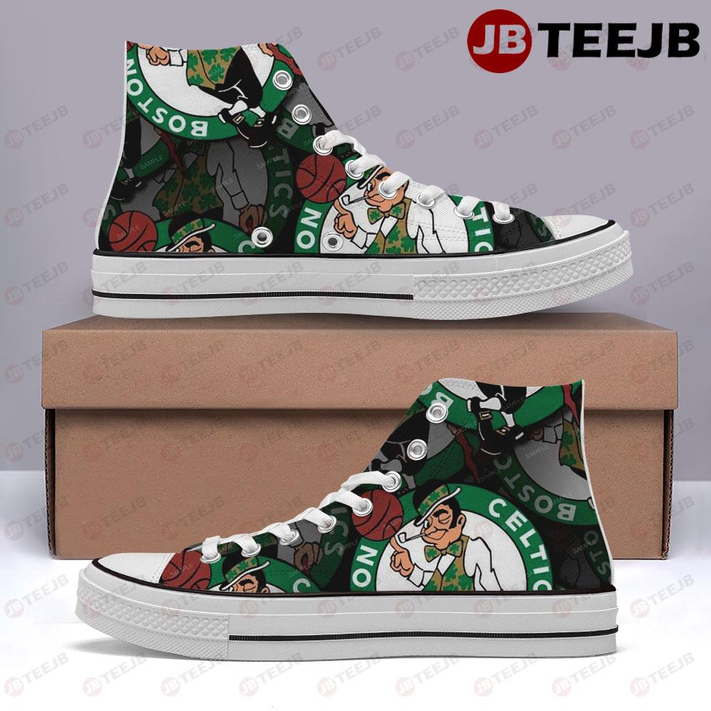 Boston Celtics 22 American Sports Teams TeeJB High Top Retro Canvas Shoes