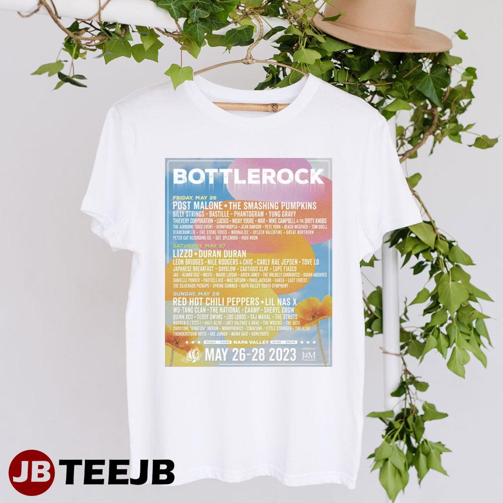 Bottlerock Post Malone The Smashing Pumpkins Lizzo Duran Duran Red Hot Chili Peppers Lil Nas X 2023 Unisex Shirt