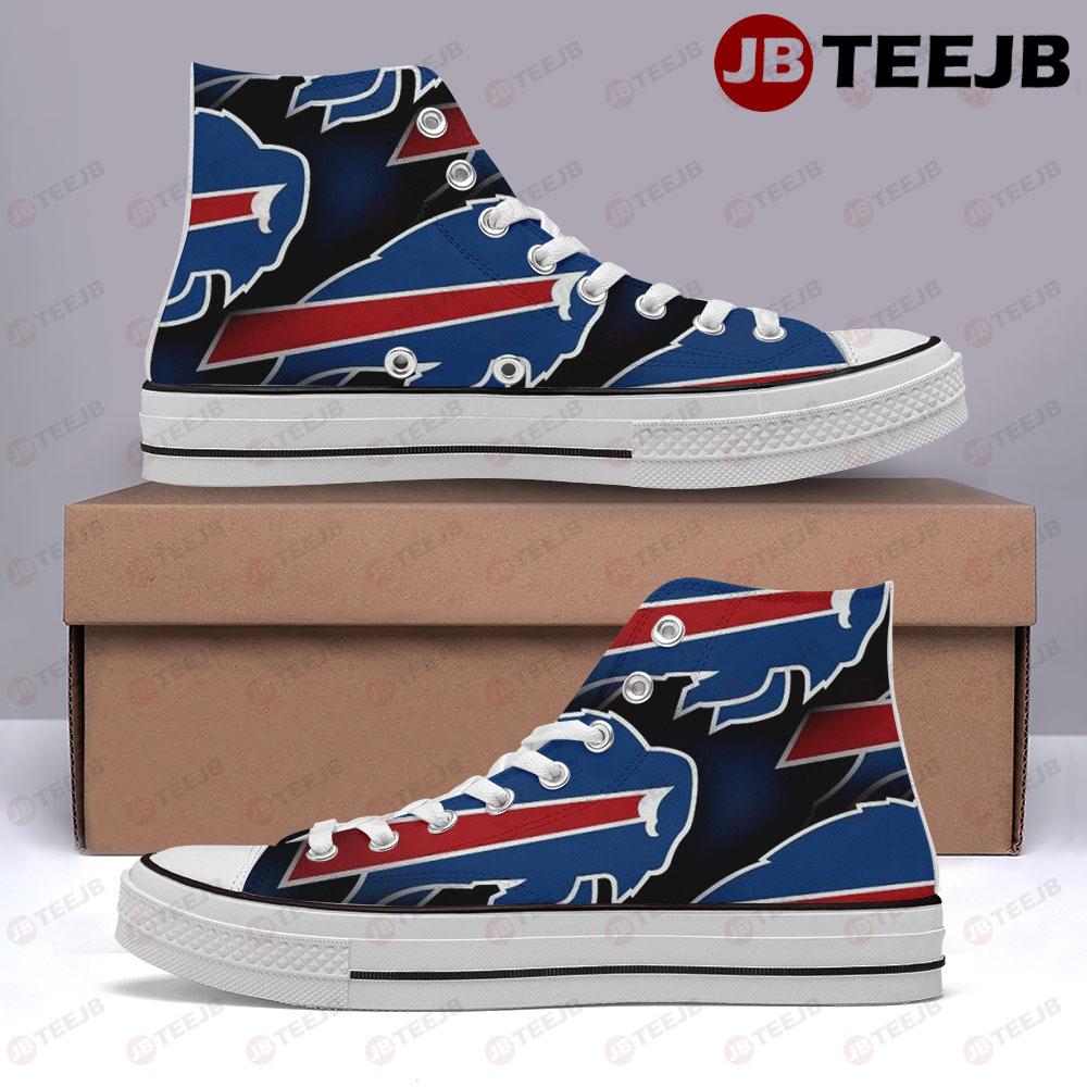 Buffalo Bills Logo 23 American Sports Teams TeeJB High Top Retro Canvas Shoes