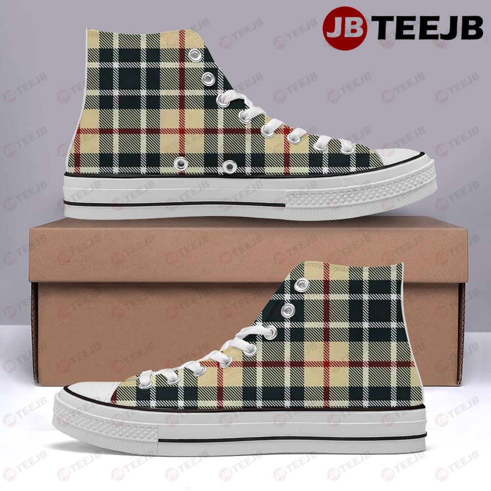 Burberry Pattern Version 05 High Top Retro Canvas Shoes