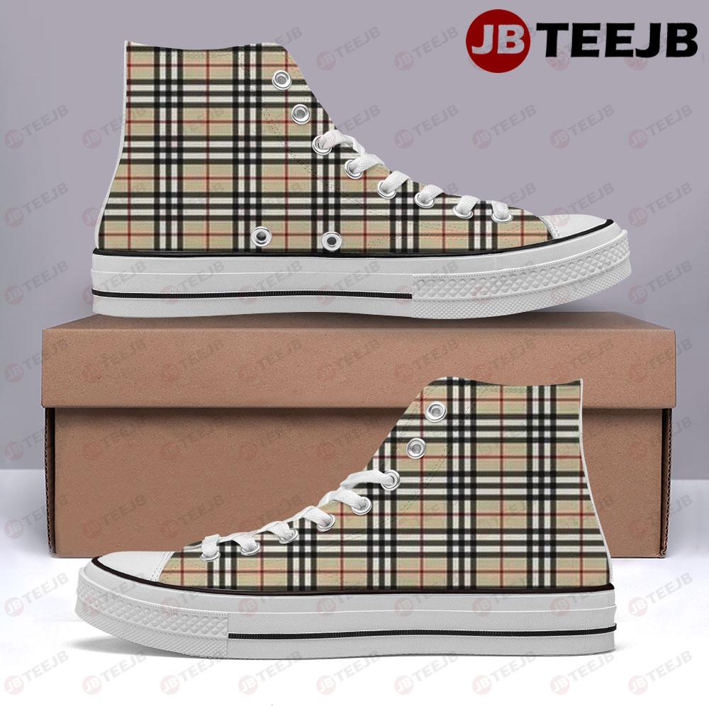 Burberry Pattern Version 06 TeeJB High Top Retro Canvas Shoes