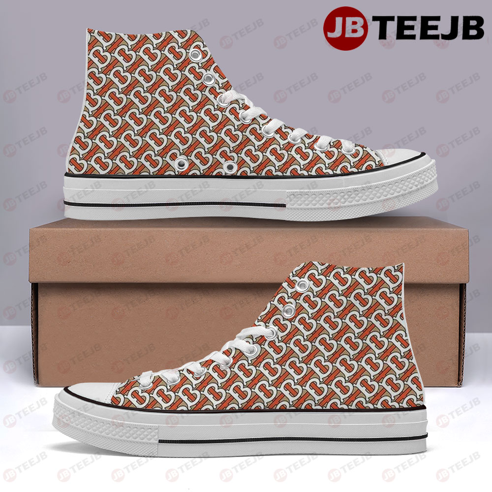 Burberry Pattern Version 23 High Top Retro Canvas Shoes