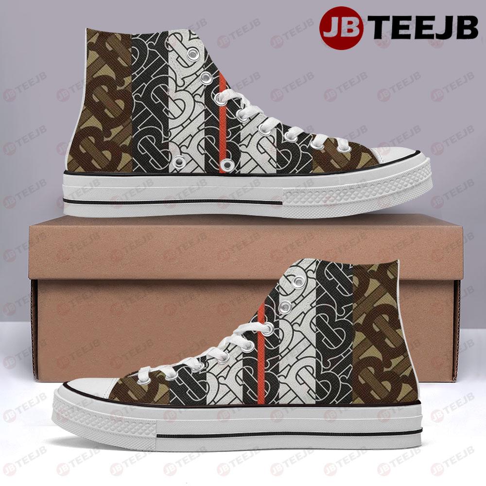 Burberry Pattern Version 27 TeeJB High Top Retro Canvas Shoes