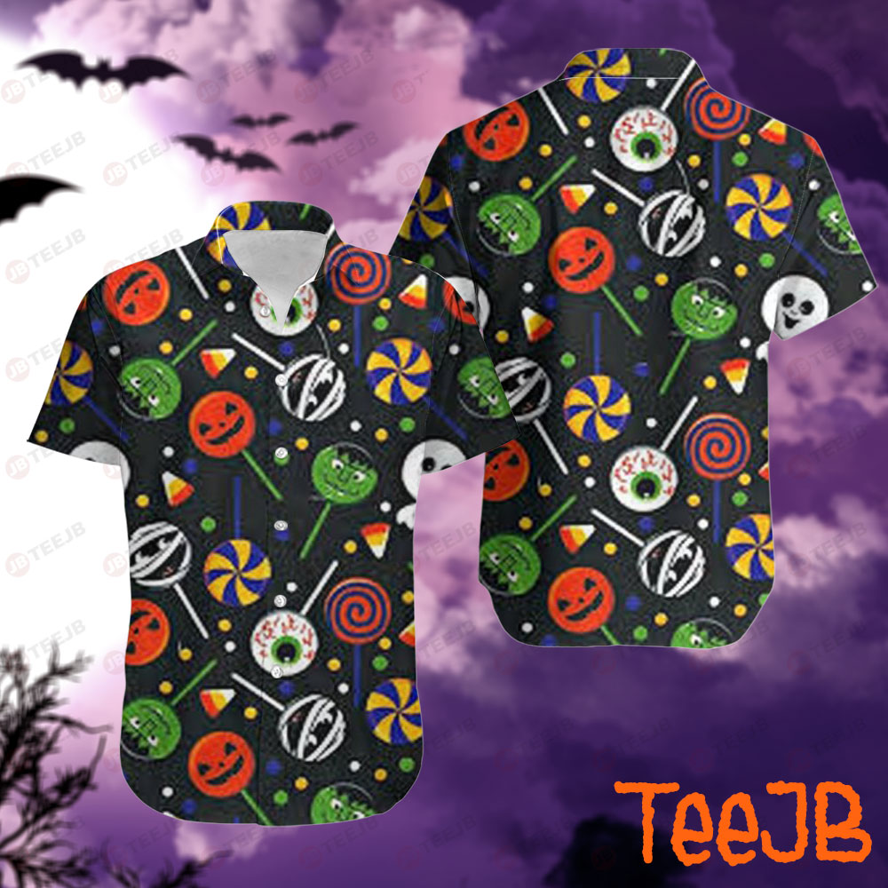 Candy Pumpkins Halloween Pattern 158 Hawaii Shirt