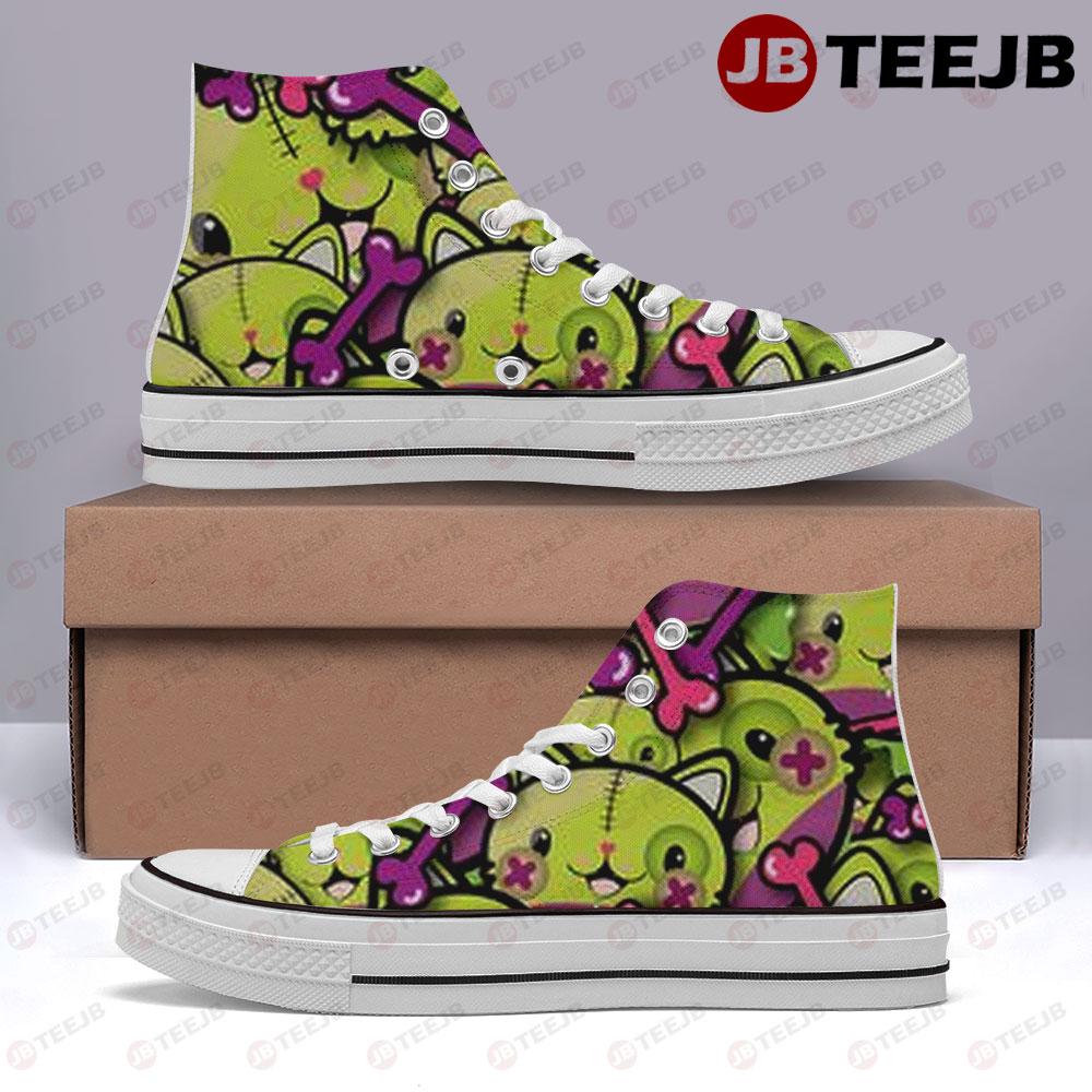 Cats Halloween Pattern 4 TeeJB High Top Retro Canvas Shoes