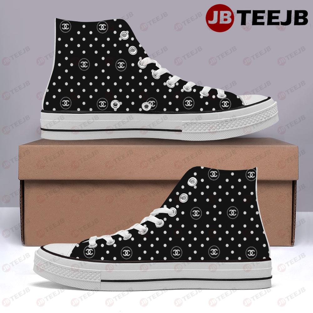 Chanel Pattern Version 063 TeeJB High Top Retro Canvas Shoes