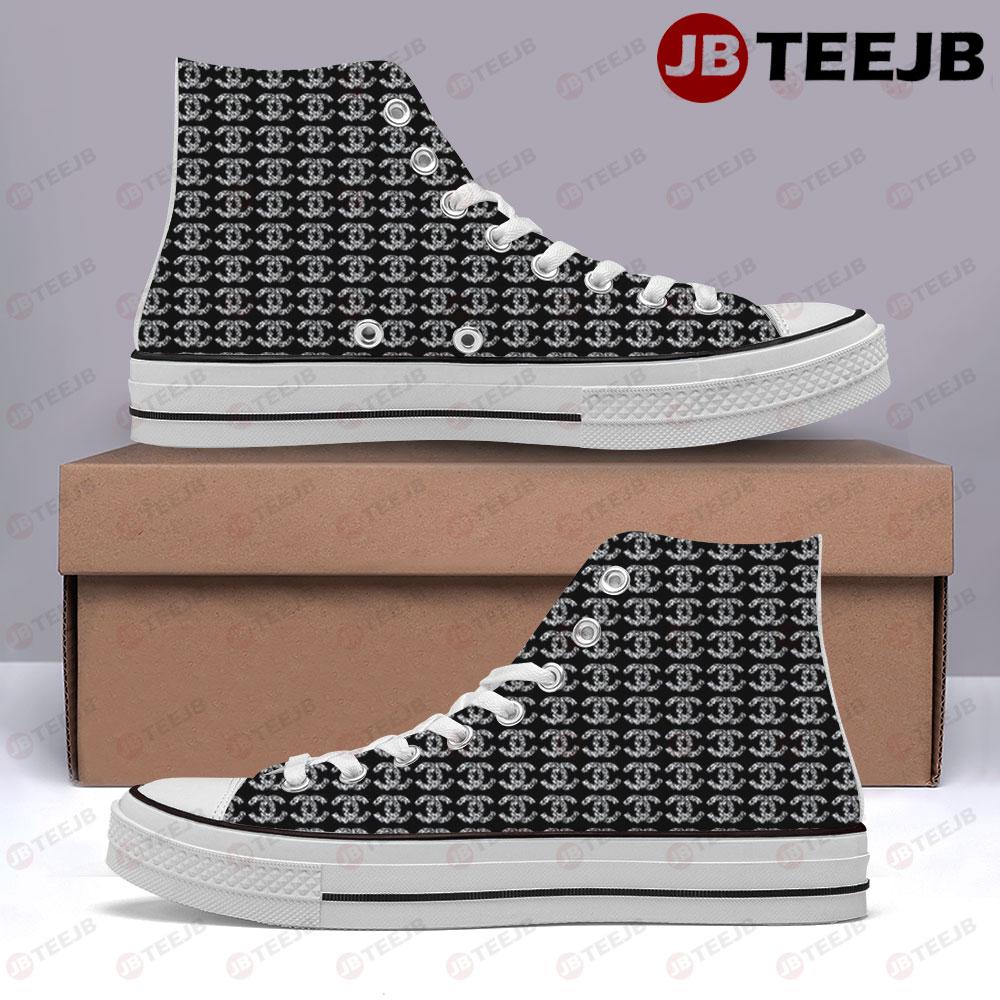 Chanel Pattern Version 116 TeeJB High Top Retro Canvas Shoes