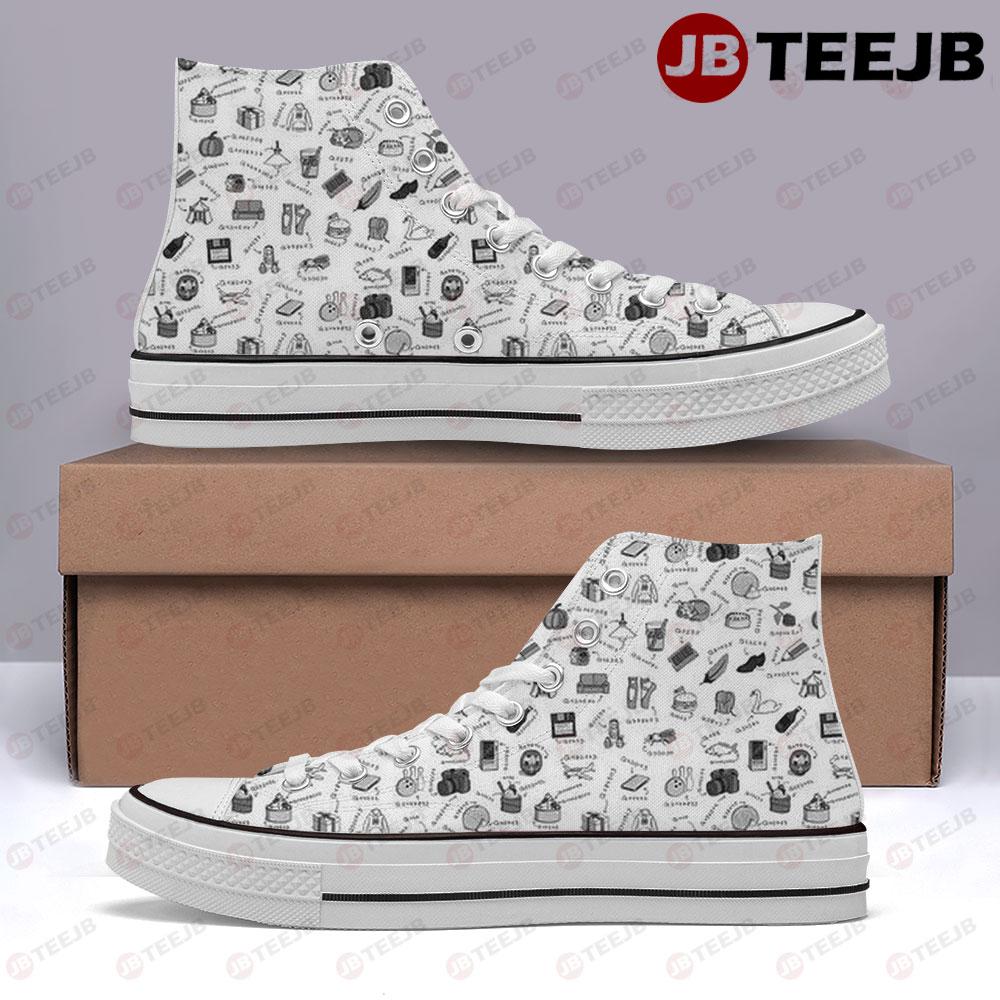 Chanel Pattern Version 168 TeeJB High Top Retro Canvas Shoes