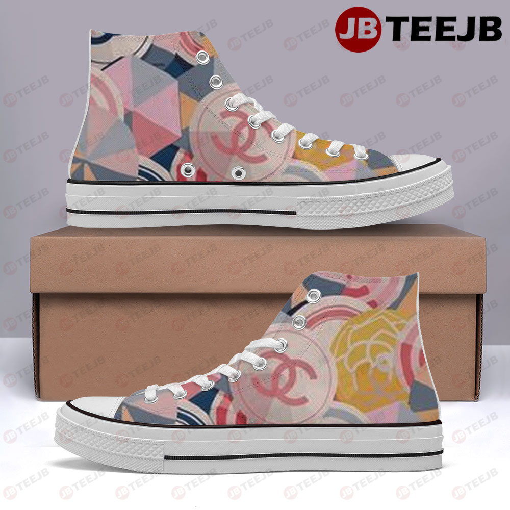 Chanel Pattern Version 21 High Top Retro Canvas Shoes