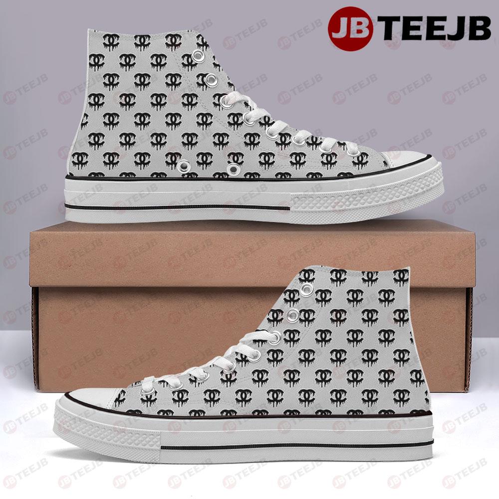 Chanel Pattern Version 330 TeeJB High Top Retro Canvas Shoes