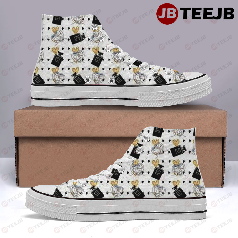 Chanel Pattern Version 345 High Top Retro Canvas Shoes