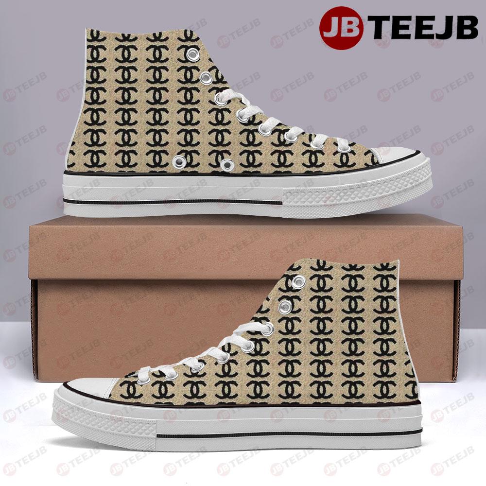 Chanel Pattern Version 361 TeeJB High Top Retro Canvas Shoes