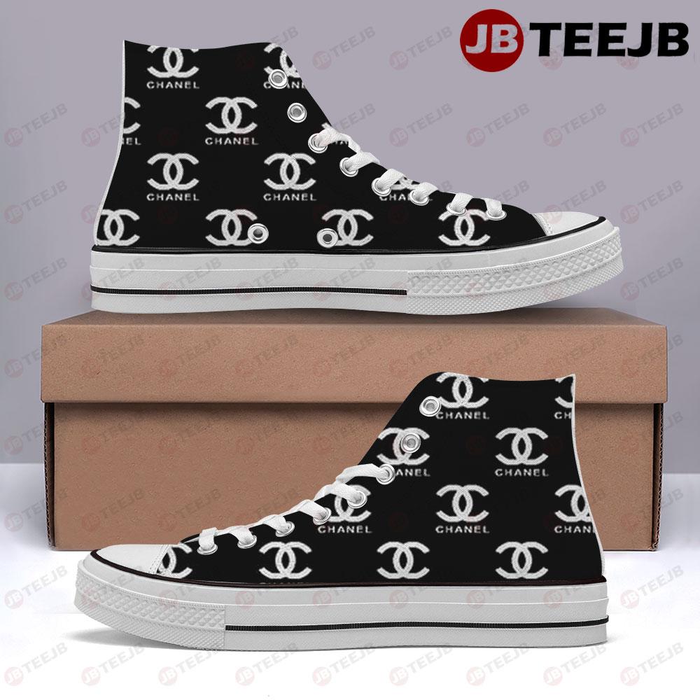 Chanel Pattern Version 385 TeeJB High Top Retro Canvas Shoes