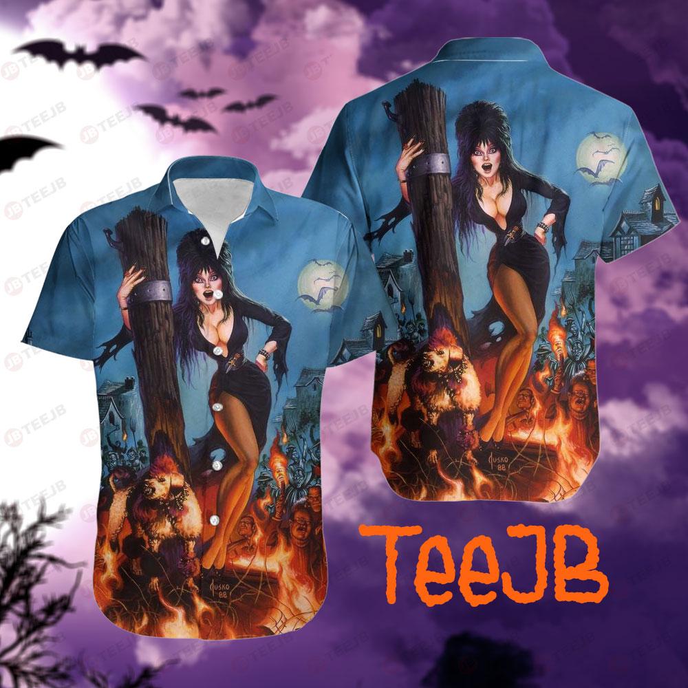 Chaotic Elvira Mistress Of The Dark Halloween TeeJB Hawaii Shirt