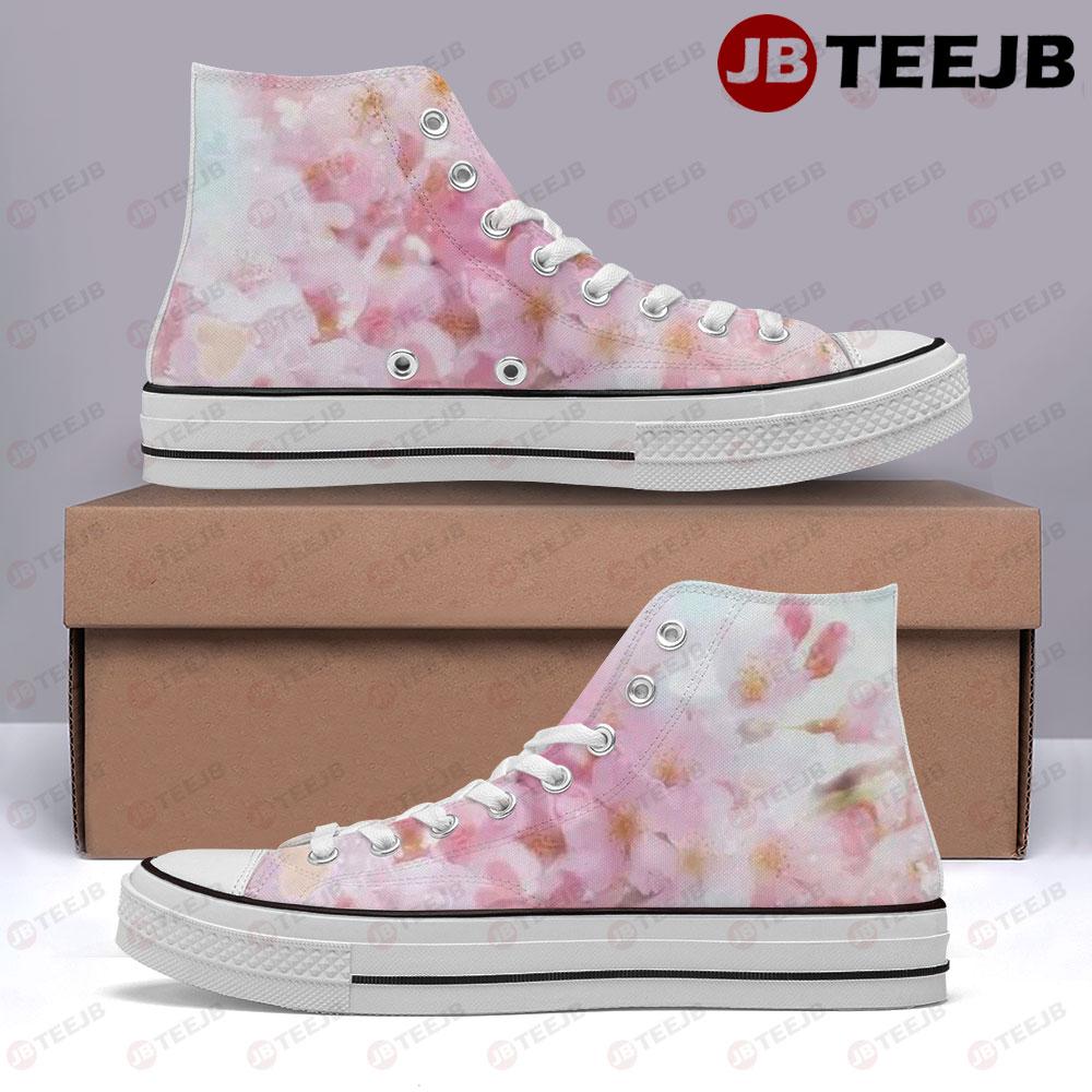 Cherry Blossom TeeJB High Top Retro Canvas Shoes