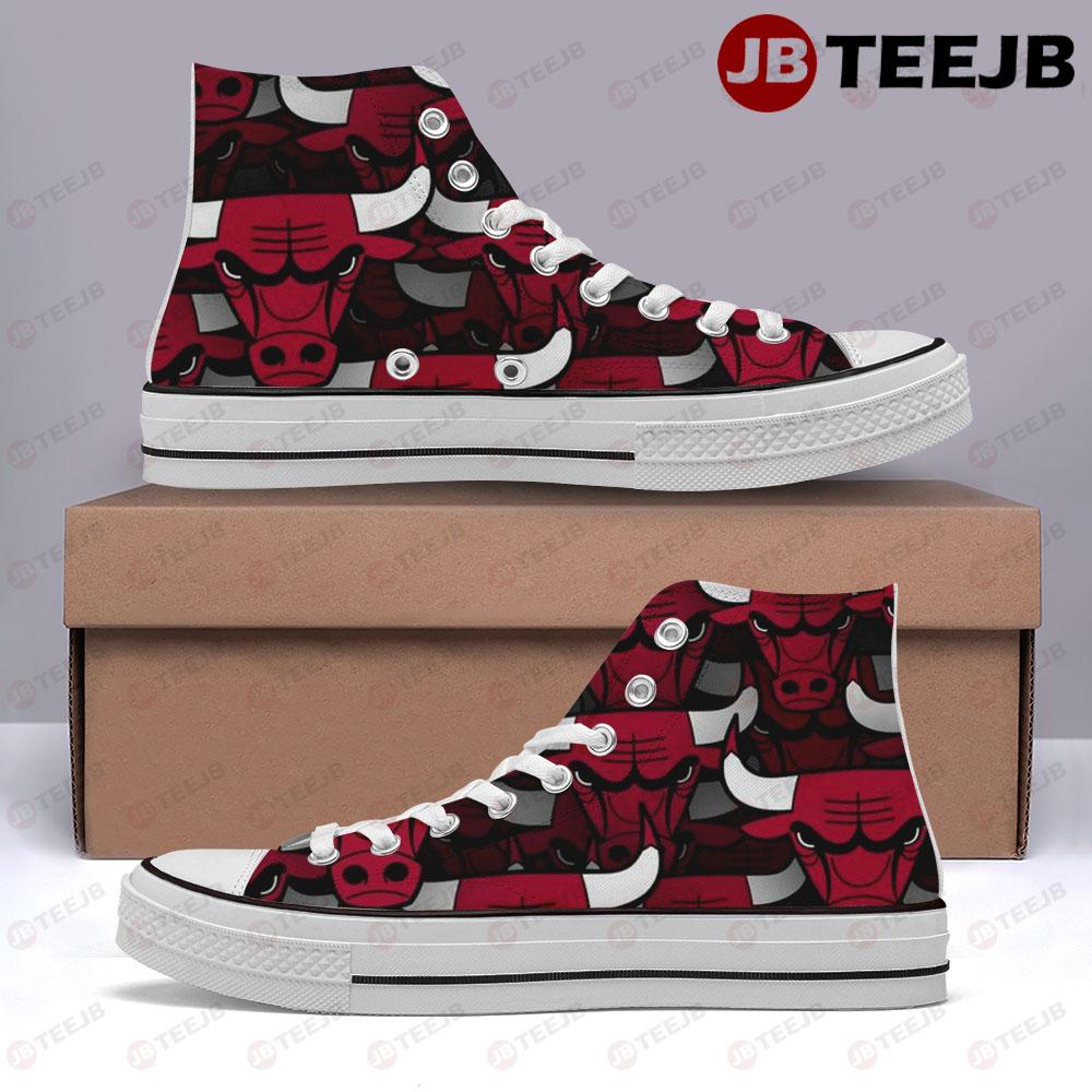 Chicago Bulls 23 American Sports Teams TeeJB High Top Retro Canvas Shoes