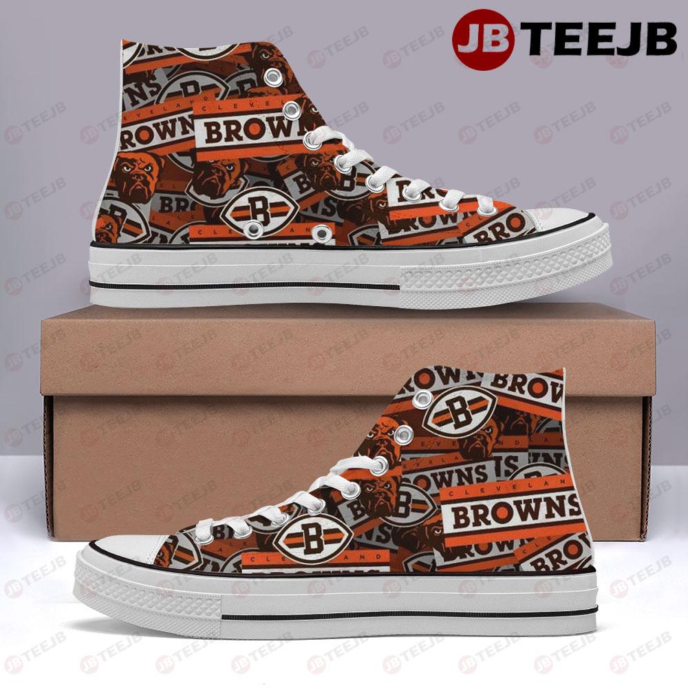 Cleveland Browns American Sports Teams TeeJB High Top Retro Canvas Shoes