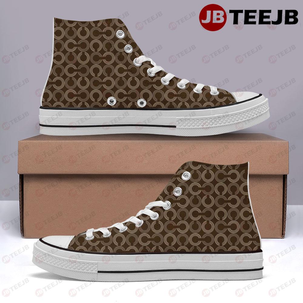 Coach Pattern Version 02 TeeJB High Top Retro Canvas Shoes