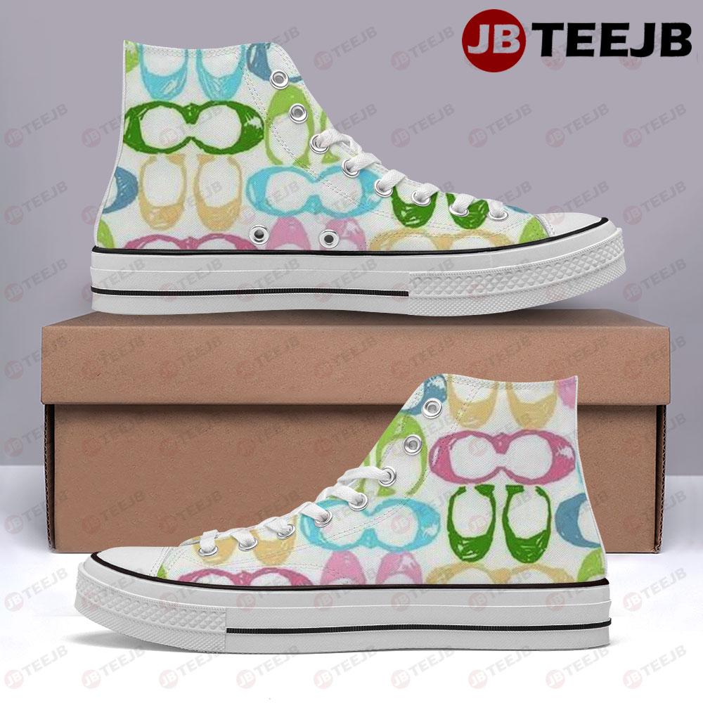 Coach Pattern Version 06 TeeJB High Top Retro Canvas Shoes